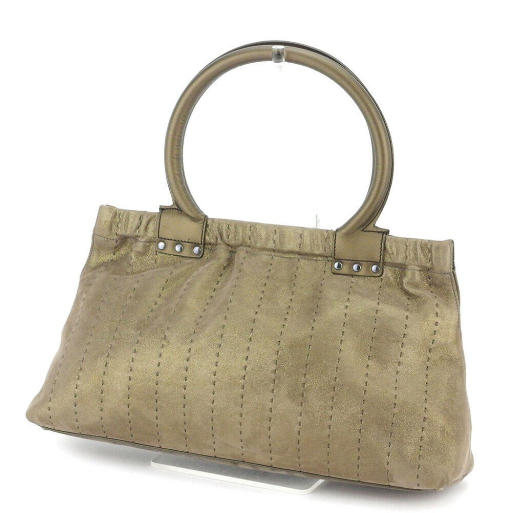 Salvatore Ferragamo Tote Bag Stitch Suede ~ Leather Authentic Used